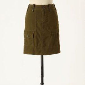 Anthropologie Linville Falls Pencil Mini Skirt Olive Green Cargo Military